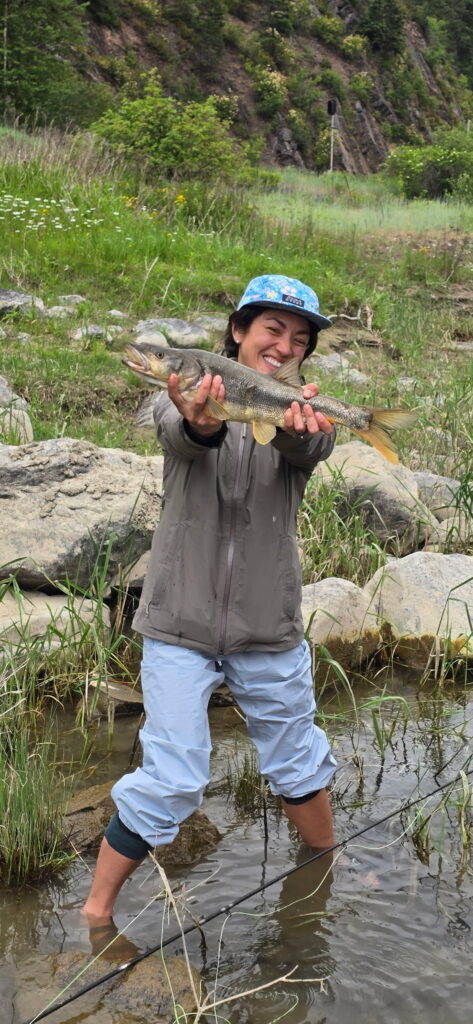 Participant catches a fish